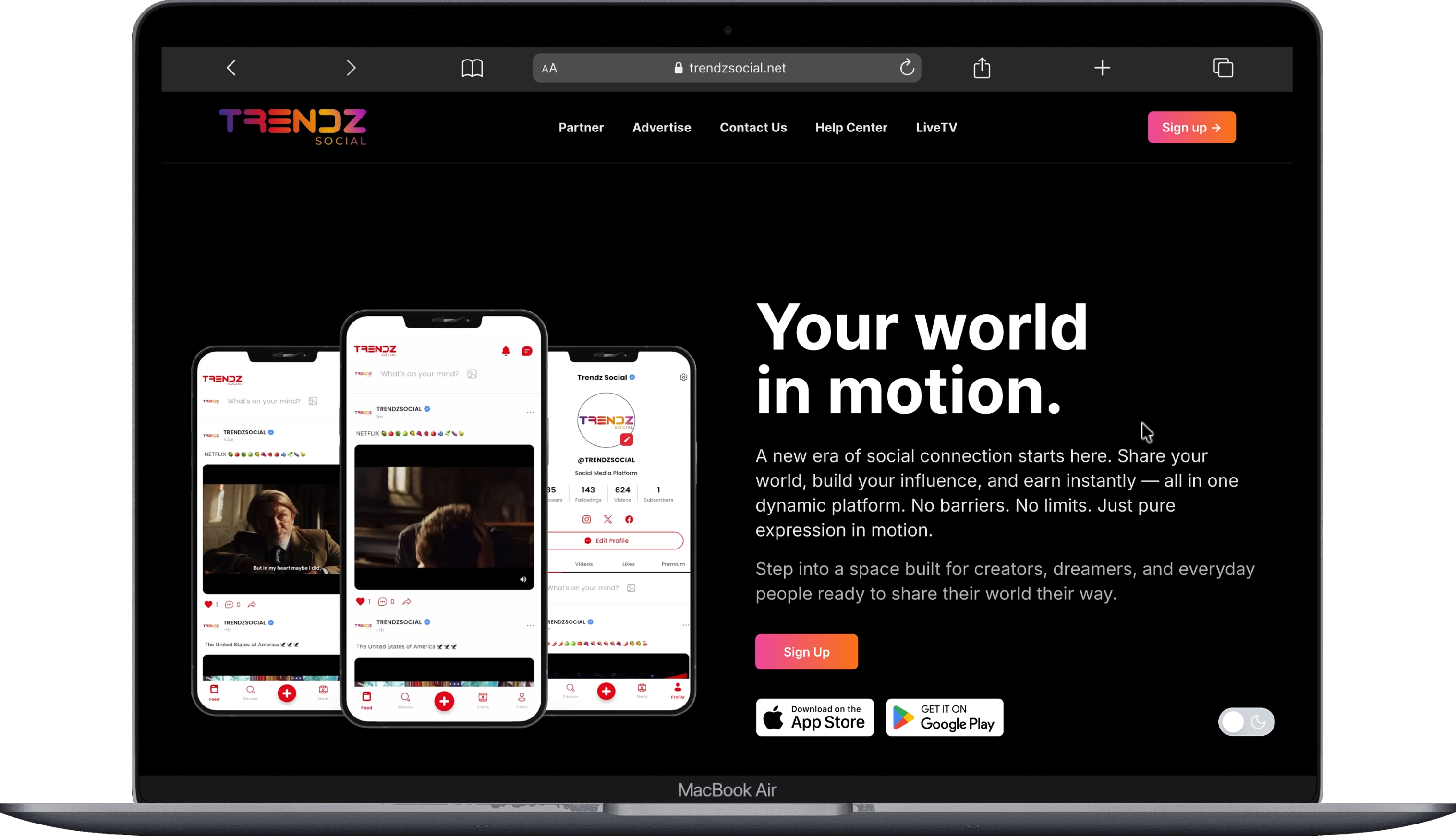 Trendz Social project